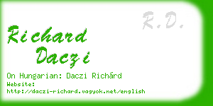richard daczi business card