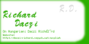 richard daczi business card
